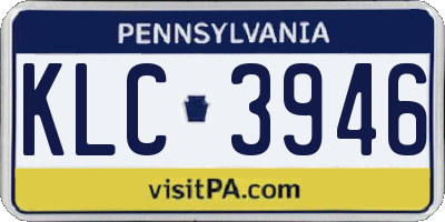 PA license plate KLC3946