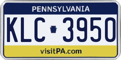 PA license plate KLC3950