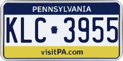 PA license plate KLC3955