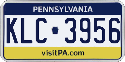 PA license plate KLC3956