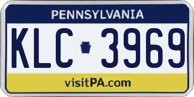 PA license plate KLC3969