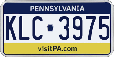 PA license plate KLC3975