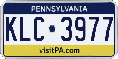 PA license plate KLC3977