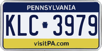 PA license plate KLC3979
