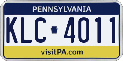 PA license plate KLC4011