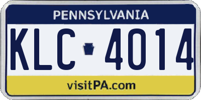 PA license plate KLC4014