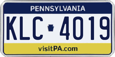 PA license plate KLC4019