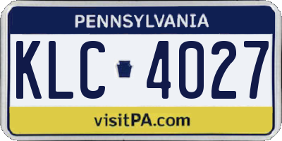 PA license plate KLC4027