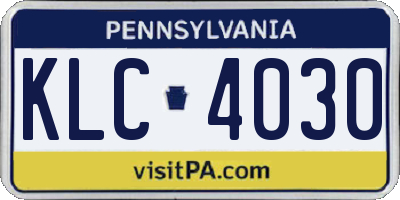 PA license plate KLC4030
