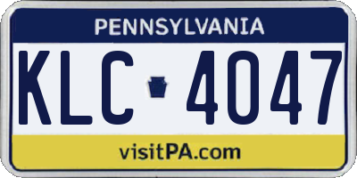 PA license plate KLC4047