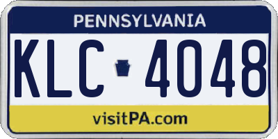 PA license plate KLC4048