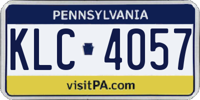 PA license plate KLC4057