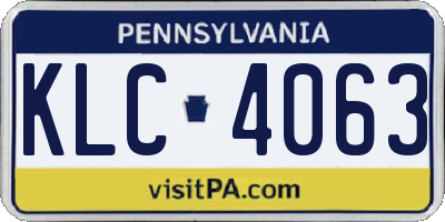 PA license plate KLC4063