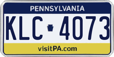 PA license plate KLC4073