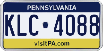 PA license plate KLC4088