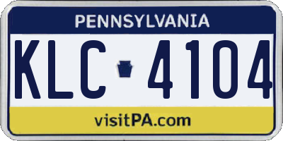 PA license plate KLC4104