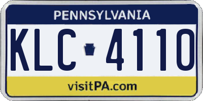 PA license plate KLC4110