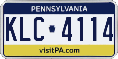 PA license plate KLC4114