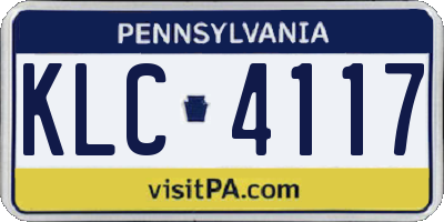 PA license plate KLC4117
