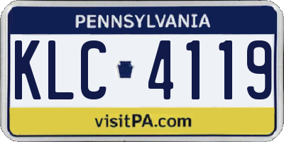 PA license plate KLC4119