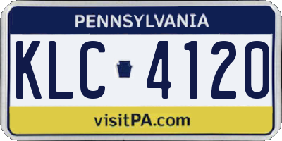 PA license plate KLC4120