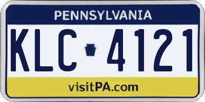 PA license plate KLC4121