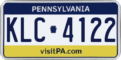 PA license plate KLC4122