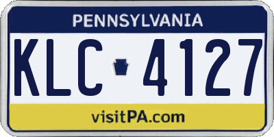 PA license plate KLC4127