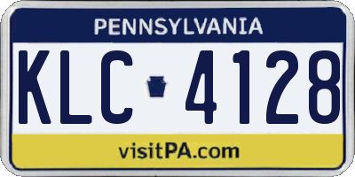 PA license plate KLC4128