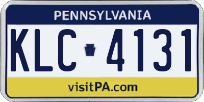 PA license plate KLC4131