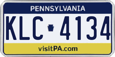 PA license plate KLC4134