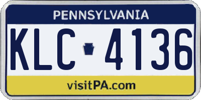 PA license plate KLC4136