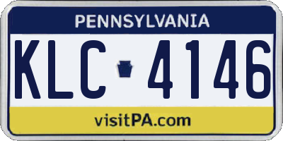 PA license plate KLC4146