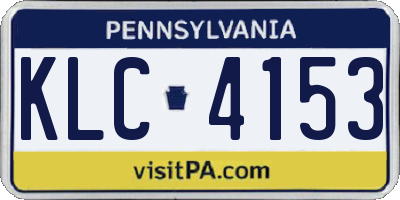 PA license plate KLC4153