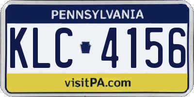 PA license plate KLC4156