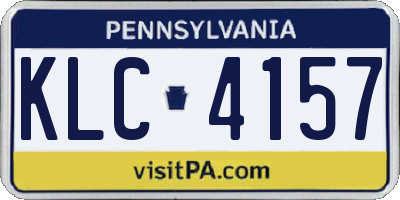PA license plate KLC4157