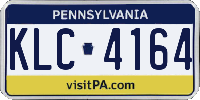 PA license plate KLC4164