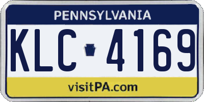 PA license plate KLC4169