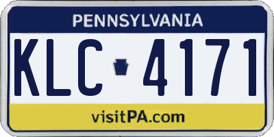 PA license plate KLC4171