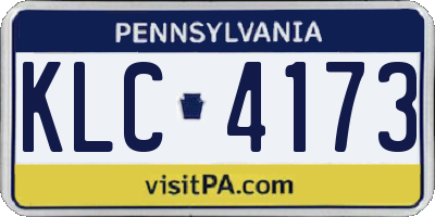 PA license plate KLC4173