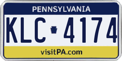 PA license plate KLC4174