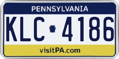 PA license plate KLC4186