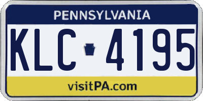 PA license plate KLC4195
