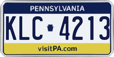 PA license plate KLC4213