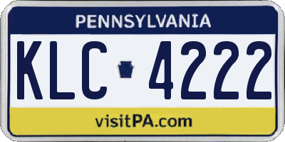 PA license plate KLC4222