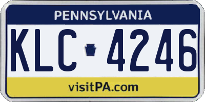 PA license plate KLC4246