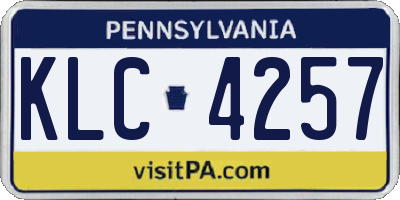 PA license plate KLC4257