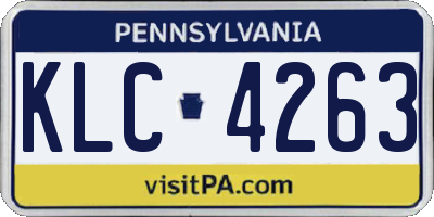 PA license plate KLC4263
