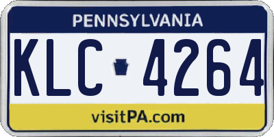 PA license plate KLC4264