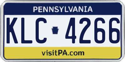 PA license plate KLC4266